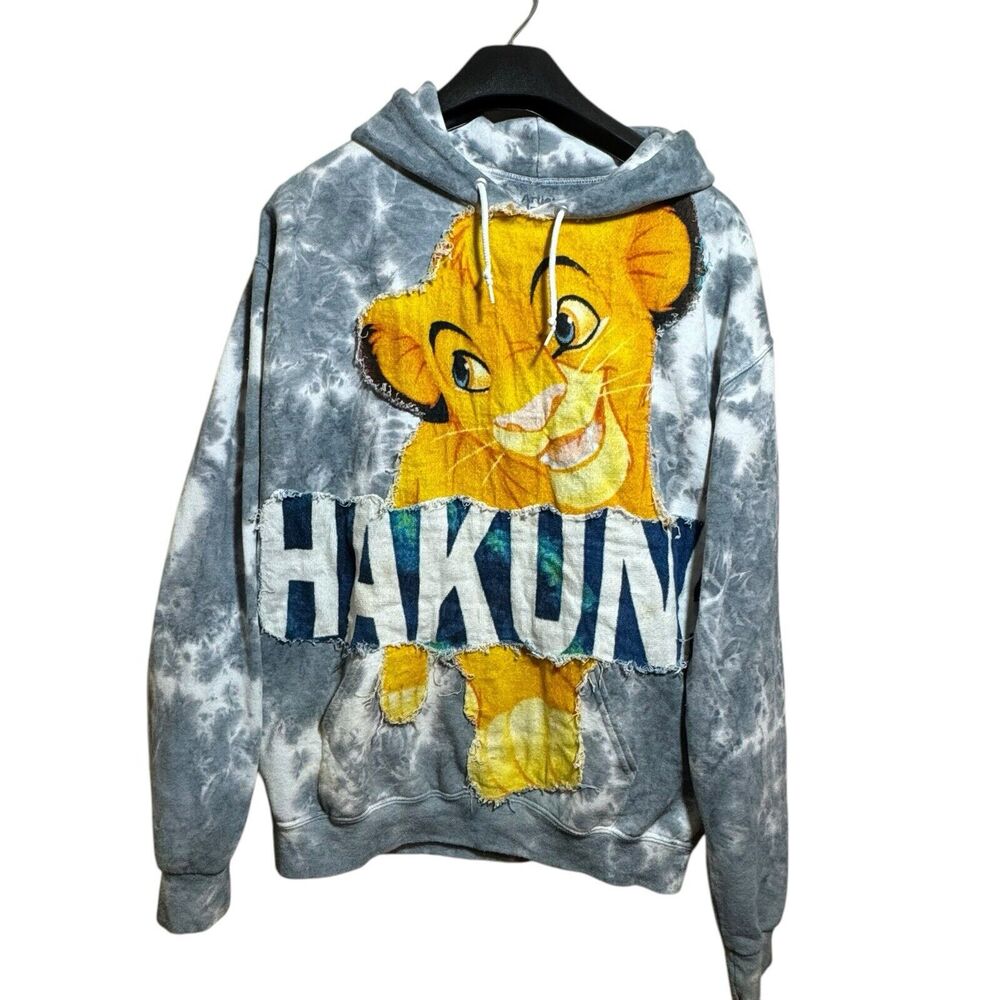 Lion King ARTIST UNION Clothing Co Pullover Hoodie Hakuna Matata Appliqué Raw L